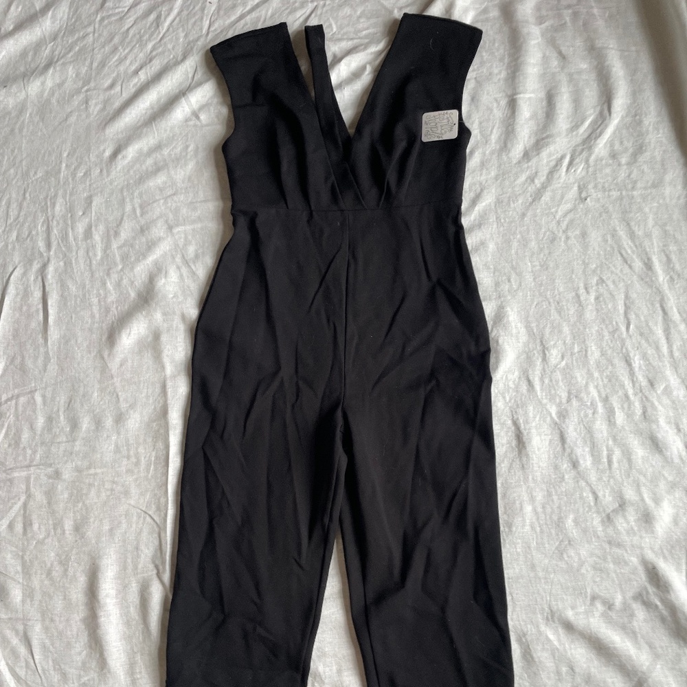 NWT Free People - Anthropologie Cropped Jump Suit - Black - Size S